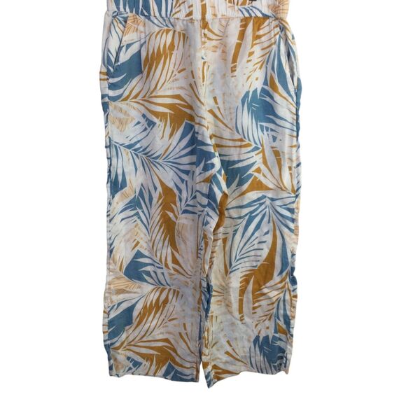Cynthia Rowley Women's Linen Pant Wide Leg Tropical Printed Multicolor Size L - Picture 1 of 12